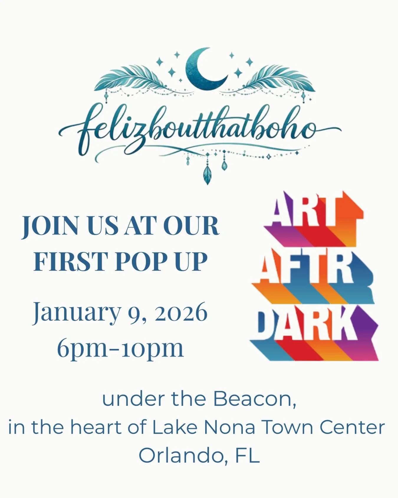 ✨ Our first pop-up ✨
Join us under the Beacon in the heart of Lake Nona Town Center for a Friday evening market&mdash;family-friendly, thoughtfully curated, and filled with over 40 local makers we love.
An evening of community, creativity, and consci
