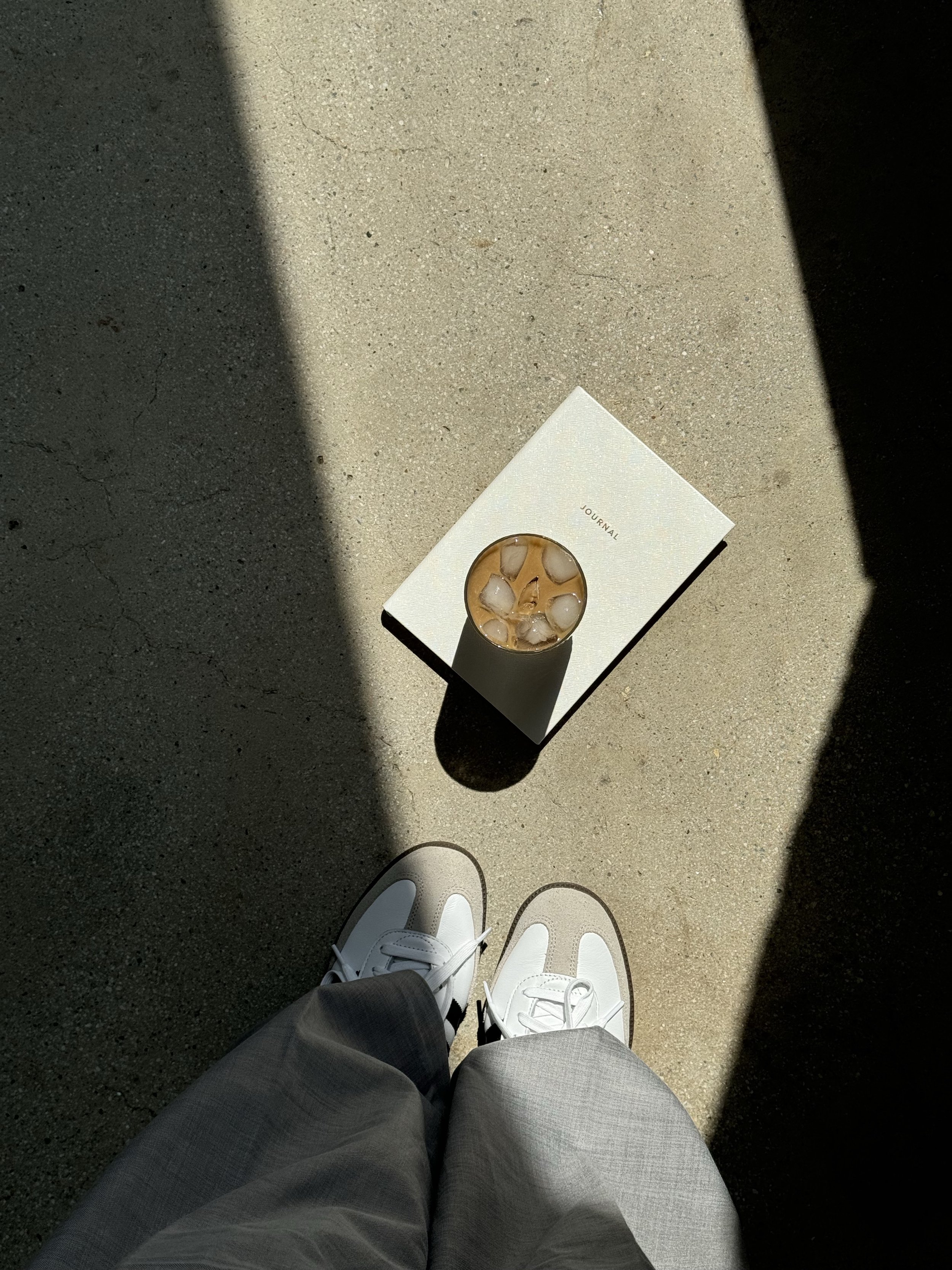 journal and coffee