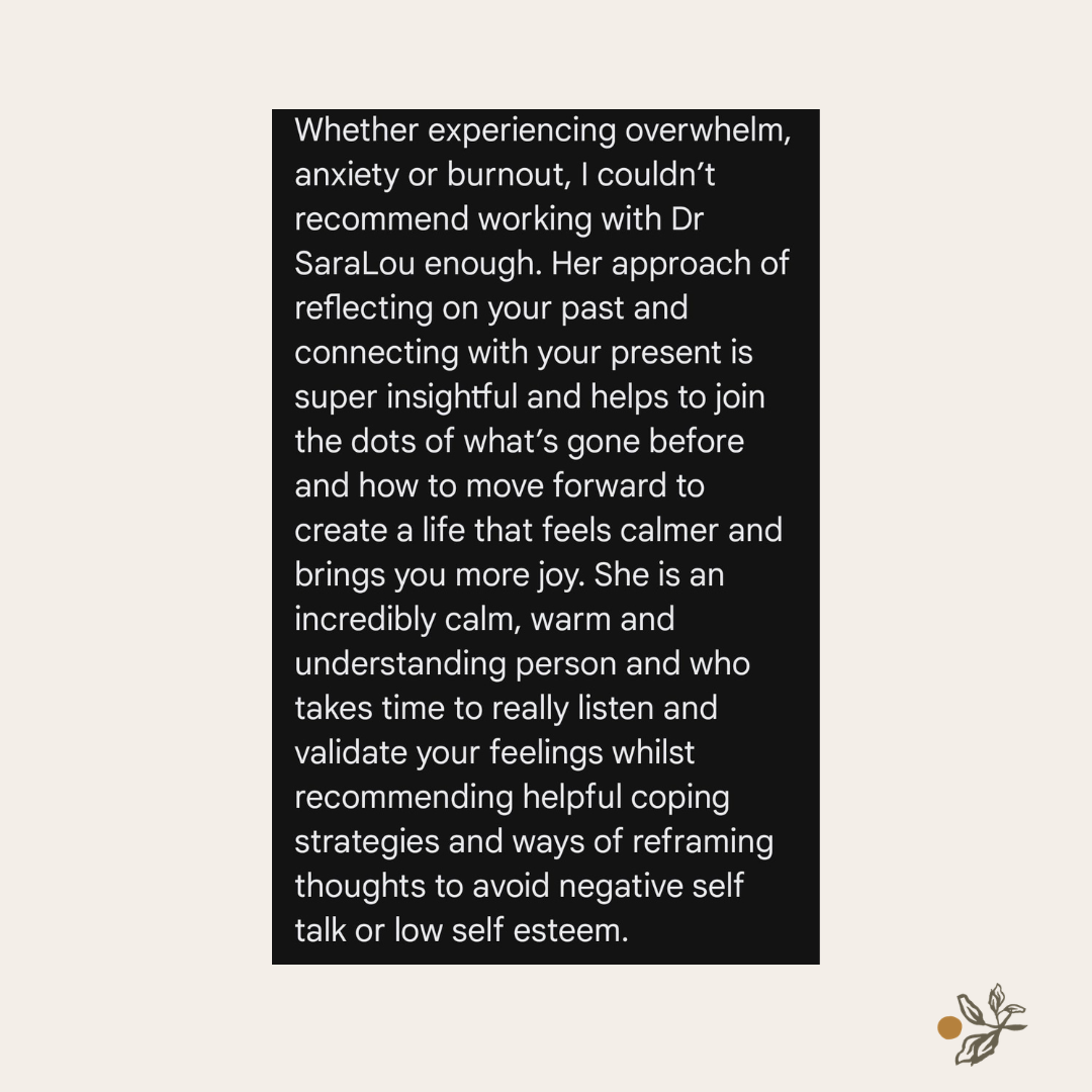 Testimonials saying clients "can't recommend Dr SaraLou enough"