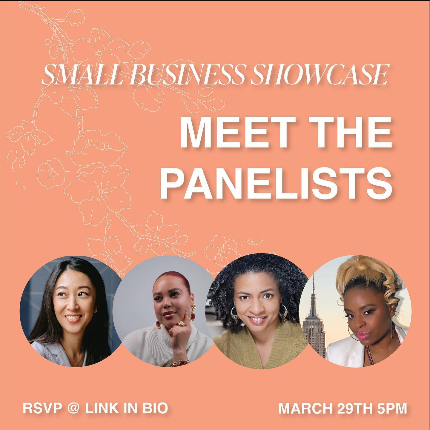 The very first edition of CWBS Small Business Showcase: She Means Business will kick off with an incredible panel of founders. The panel includes entrepreneurs in the spaces of food service, beauty, healthcare and more! 💐

Our panelists have incredi