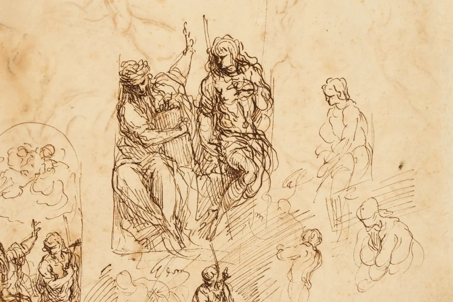 Palma il Giovane (Jacopo Negretti) (1548–1628), Studies for a Transfiguration and Saint John the Baptist</span>  </span>