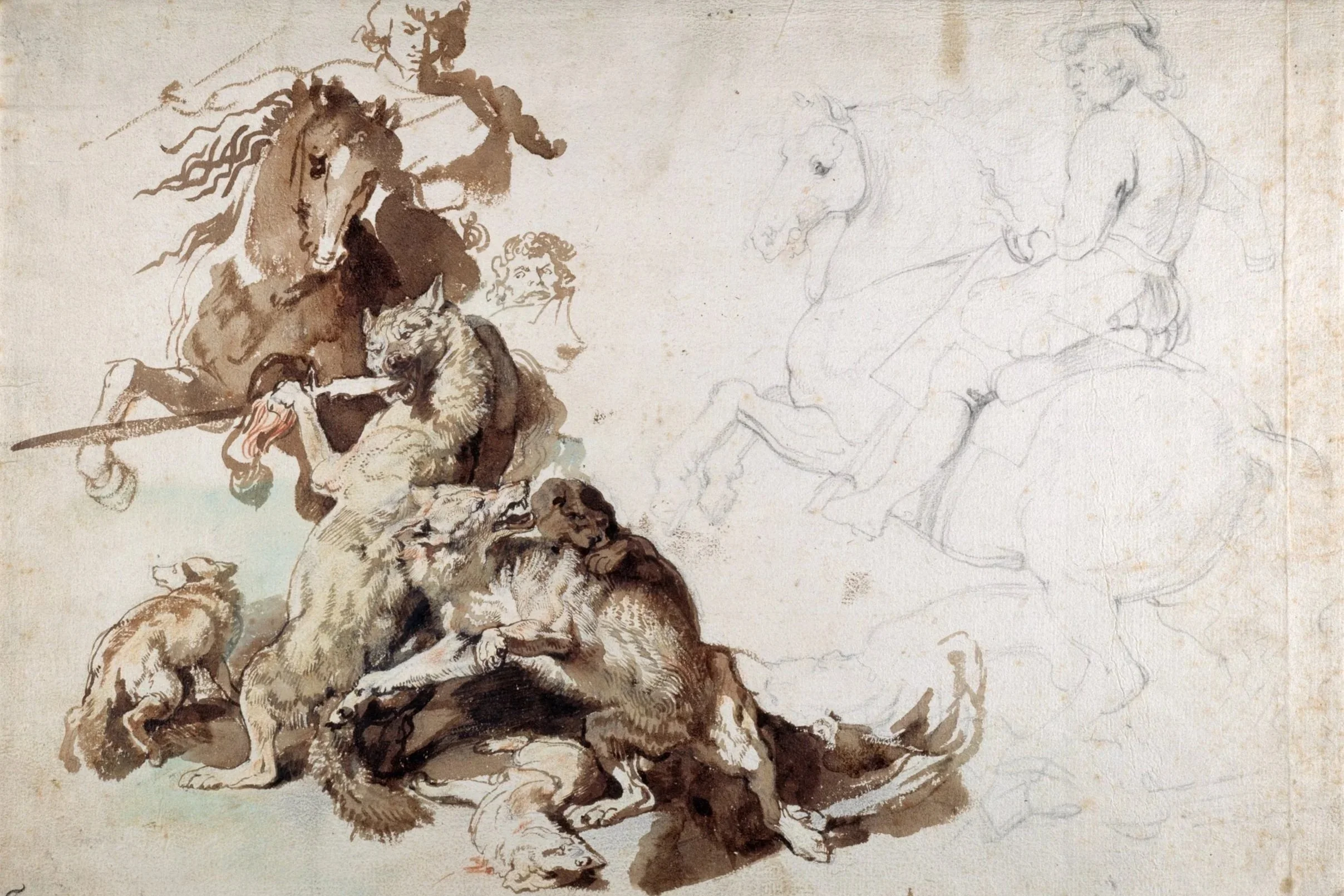 Anthony Van Dyck (Antwerp 1599 – 1641 London), A Wolf and Fox Hunt</span>