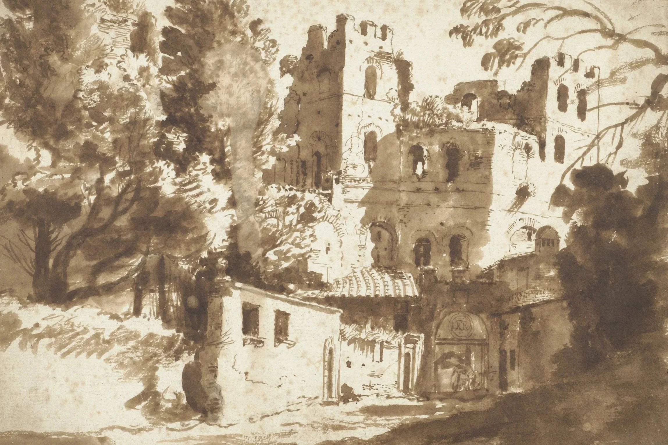 Herman van Swanevelt (ca. 1603–1655), Porta Pinciana in Rome</span>