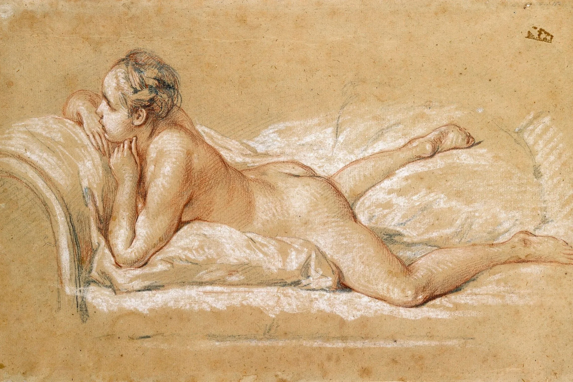 François Boucher (1703–1770), A Female Nude Reclining on a Chaise-longue,  c. 1752