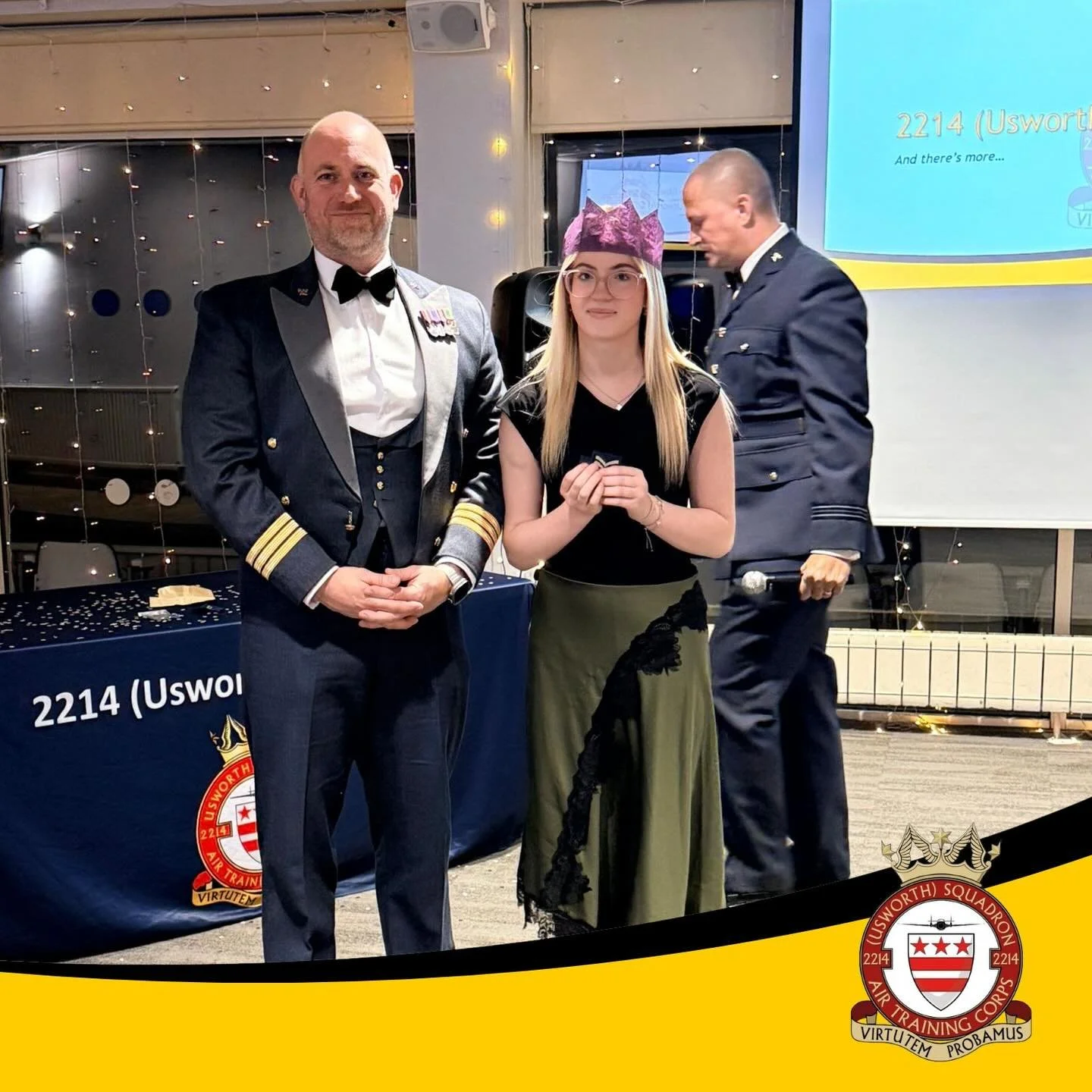 ⬆️ PRESENTATION EVENING PROMOTIONS ⬆️ 

And last, but by no means least, Flt Lt Siberry was pleased to promote three cadets on the last squadron event of the year! The following cadets were presented with their new rank slides by Wg Cdr Blackie and t