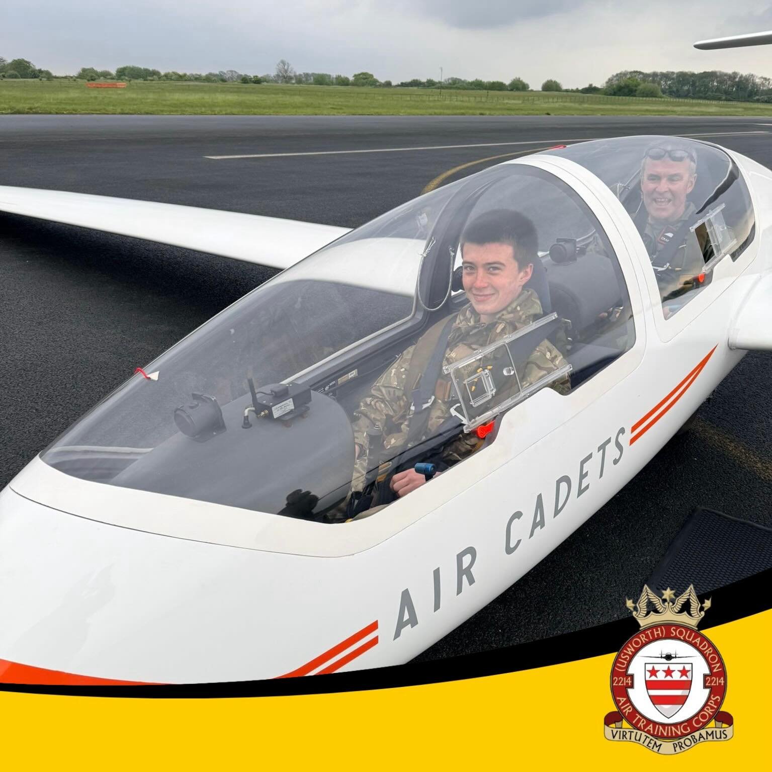 ✈️ TAKE-OFF AT TOPCLIFFE ☁️

Despite some less than favourable weather, four cadets from 2214 Squadron got their first taste of gliding at RAF Topcliffe yesterday.

The successful day saw Cpl Atkinson and Cdts Campbell, Hall Turnbull and Johnston get