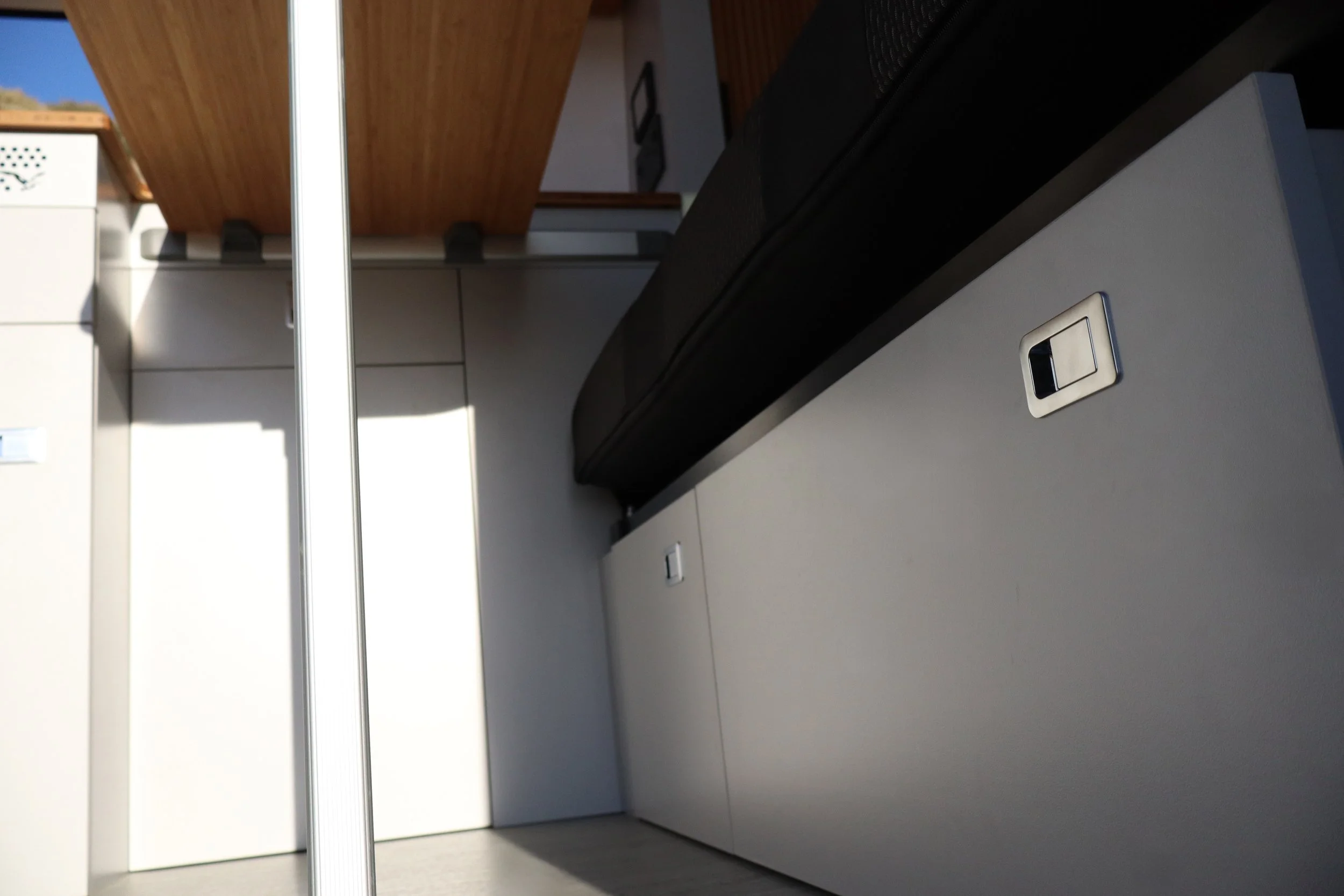 Spacious storage underneath a RIB bed