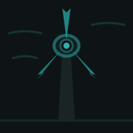 A radar or sonar screen display with concentric circles, lines, and blips indicating detected objects or signals