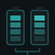Two electronic devices with charging cables and battery icons displaying low charge levels