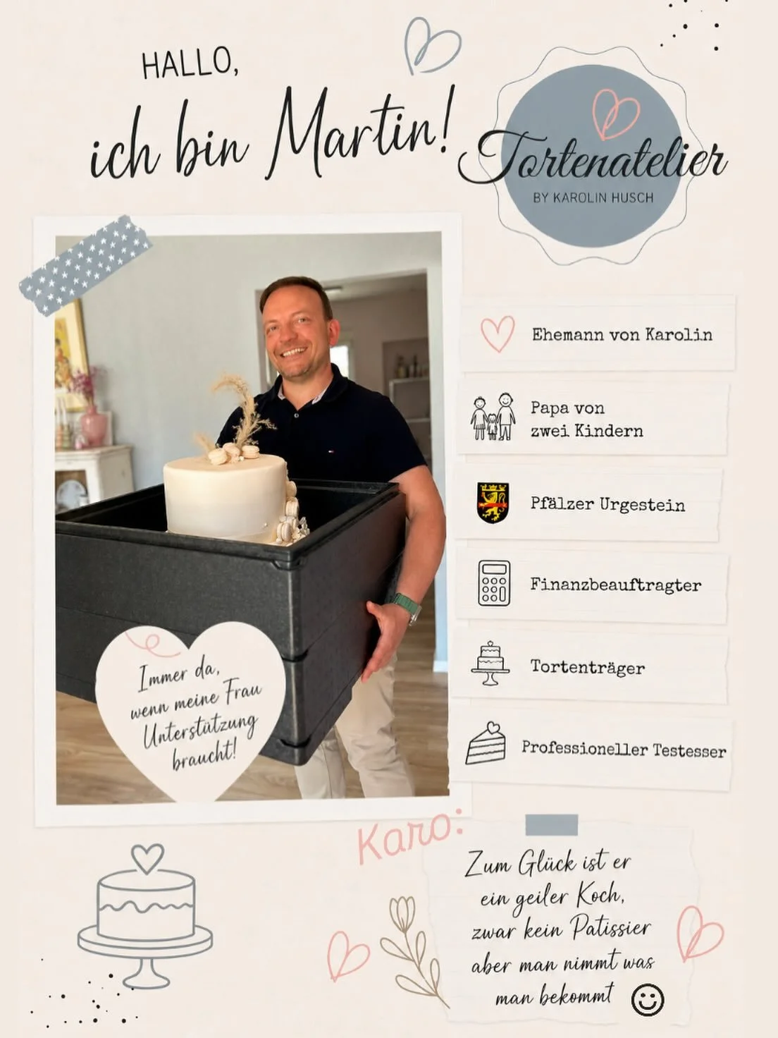 Wer ist eigentlich Martin? 

Vor allen Dingen ist Martin meine gr&ouml;&szlig;te Unterst&uuml;tzung. Ohne ihn w&uuml;rde in meiner Buchf&uuml;hrung vermutlich kreatives Chaos vorherrschen und ohne seine ehrliche R&uuml;ckmeldung br&auml;uchten manche