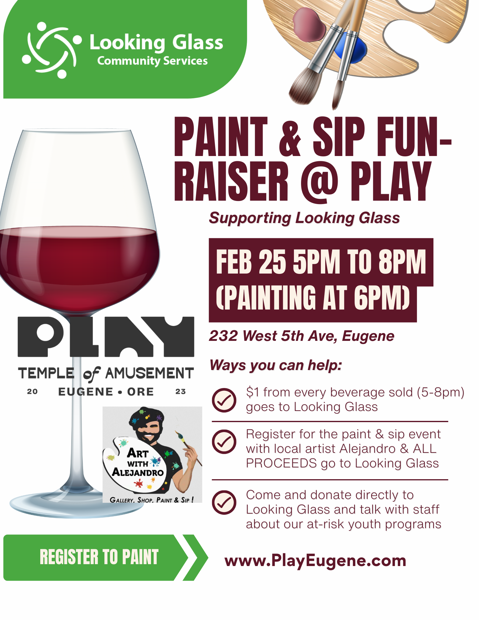 Paint + Sip for Looking Glass with Alejandro