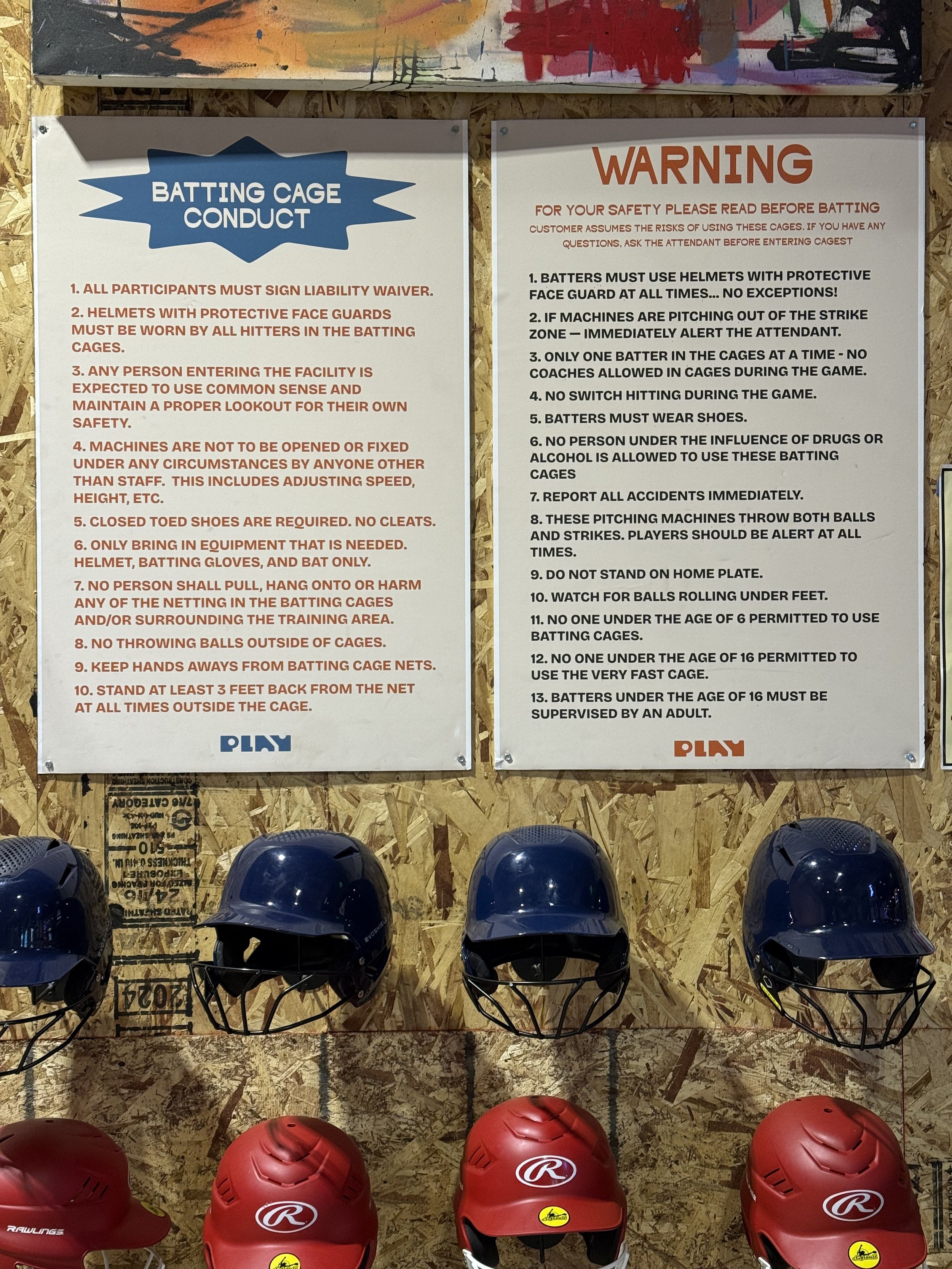 Batting Cage, Helmets, baseball, softball, indoor fun, Family fun, all ages