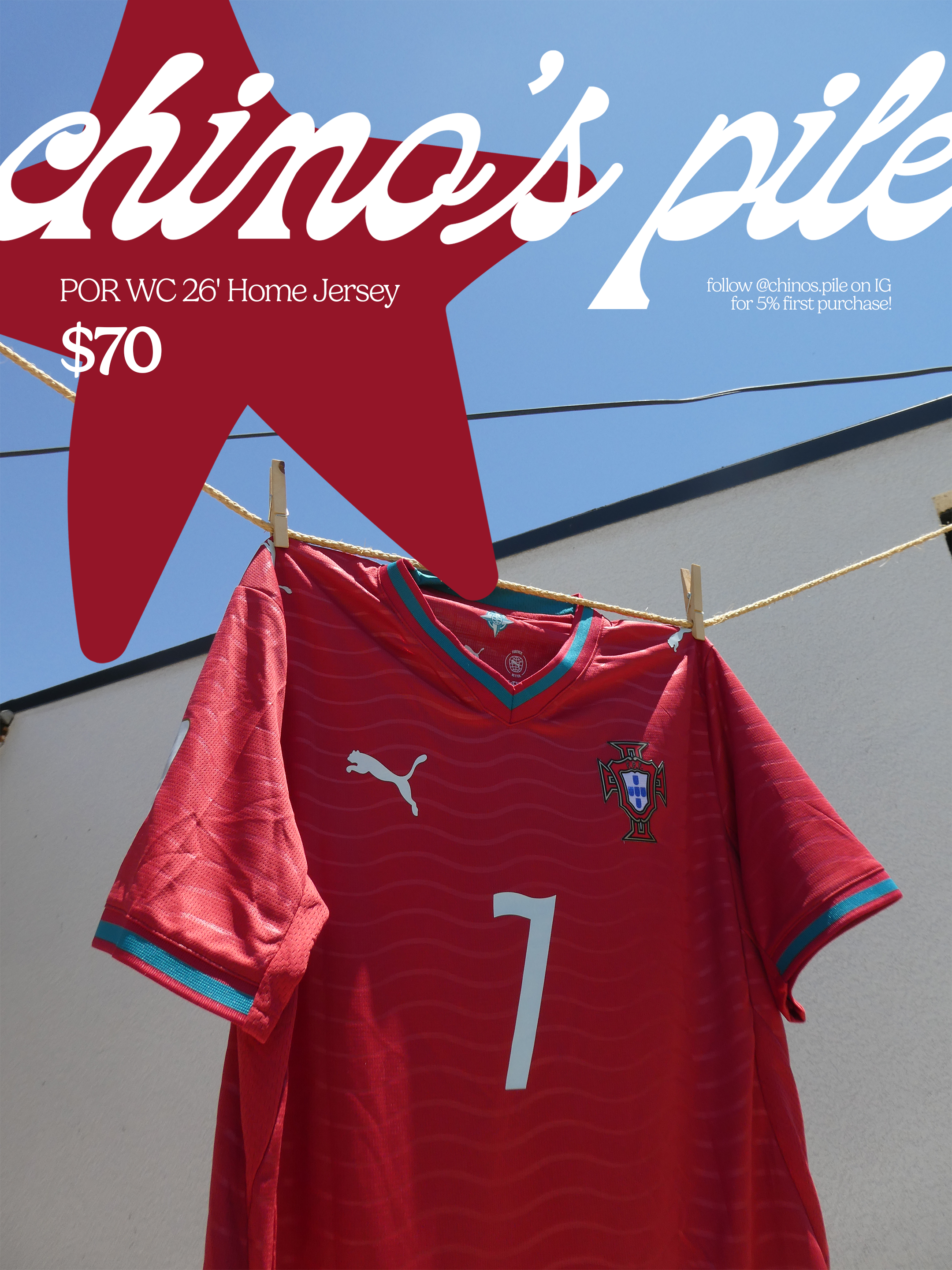 POR WC 26' Home Jersey (Ronaldo)