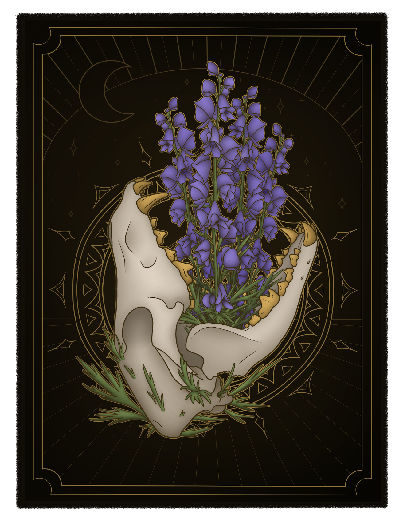 Wolfsbane Wolf Skull Print