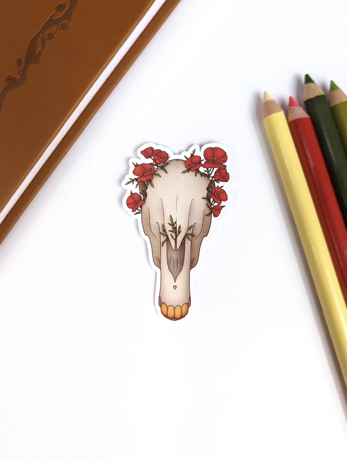 Poppy Horse Skull Print