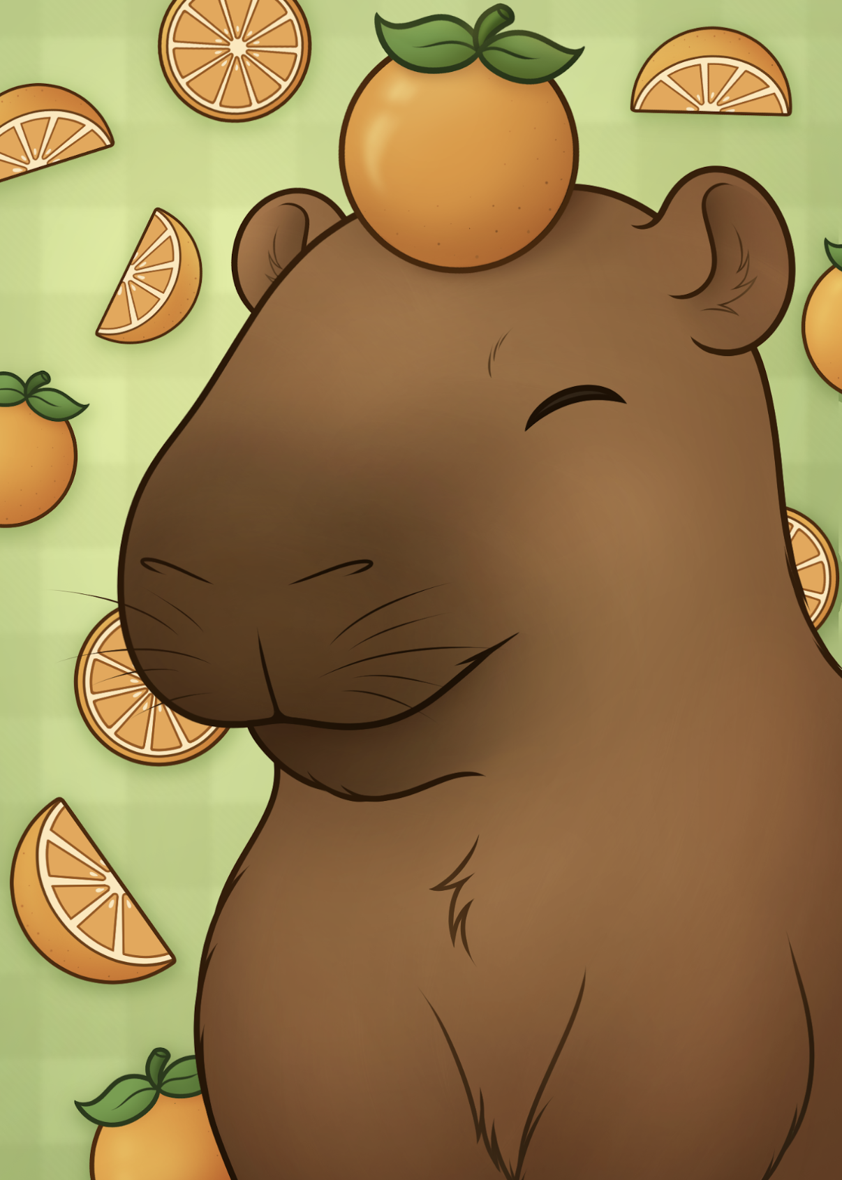 Orange Capybara Mini Print