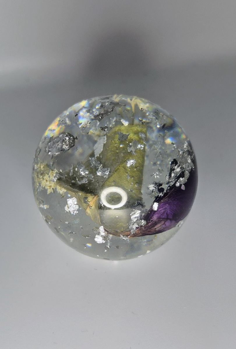 Silver Purple Flower Orb