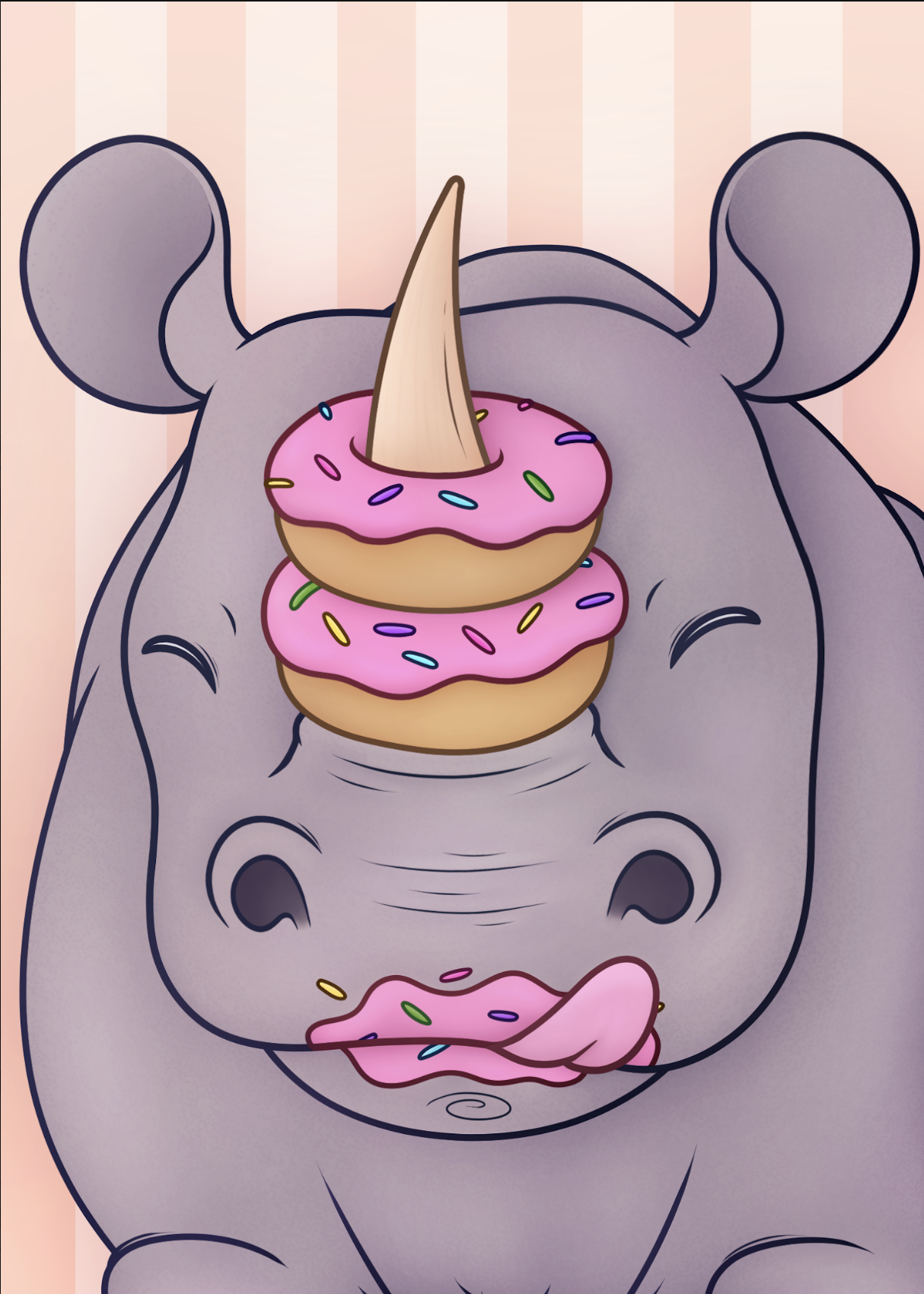 Rhino Donut Mini Print