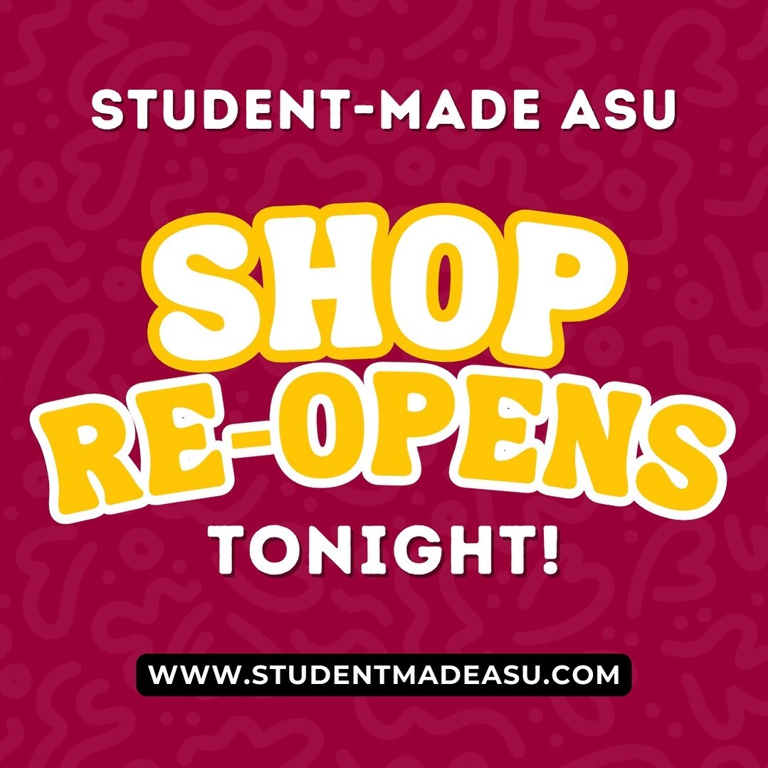 ⭐️ OUR SHOP OPENS TONIGHT ⭐️

check out our online shop at 5PM MST to meet our creators, learn more about their businesses + shop TONS of products by student-entrepreneurs right here at @arizonastateuniversity!

👇&nbsp;tag someone below who needs to