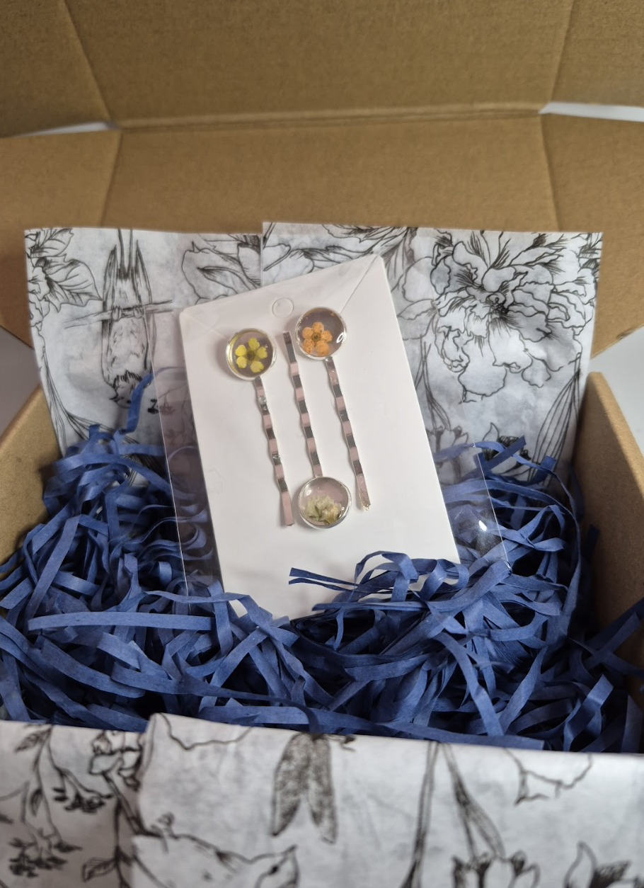 Pressed Flower Hair Pins