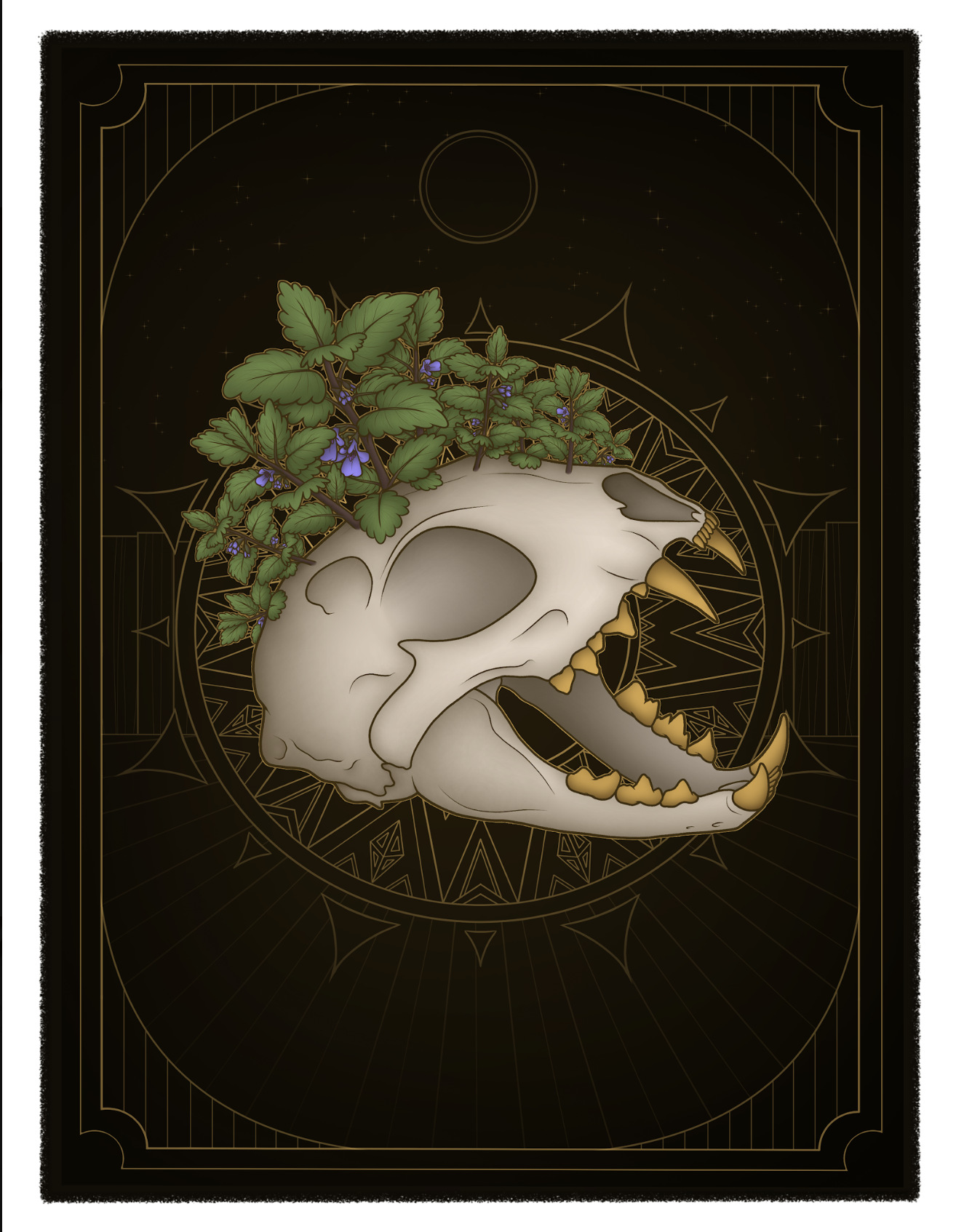 Catnip Cat Skull Print
