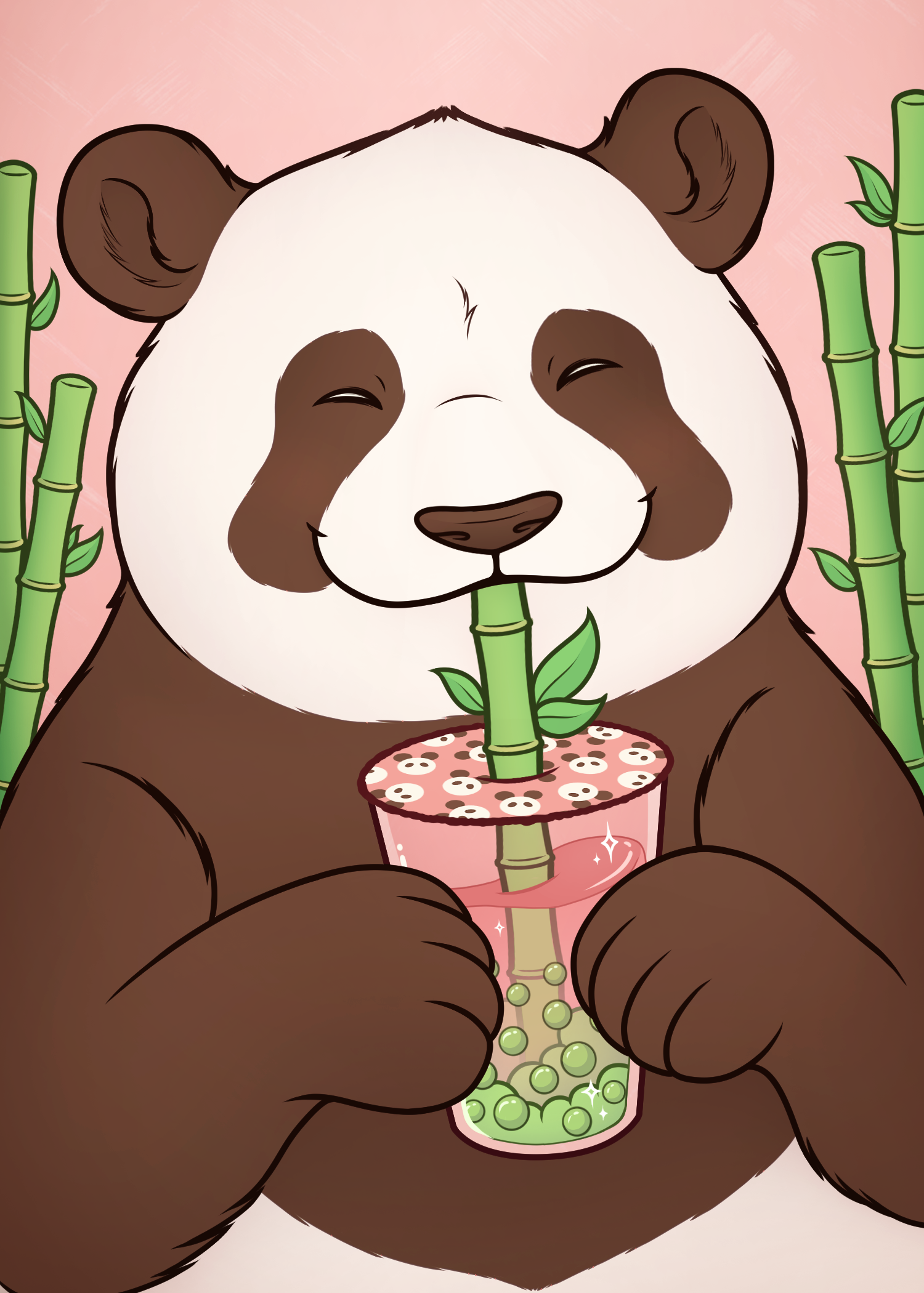 Boba Panda Mini Print