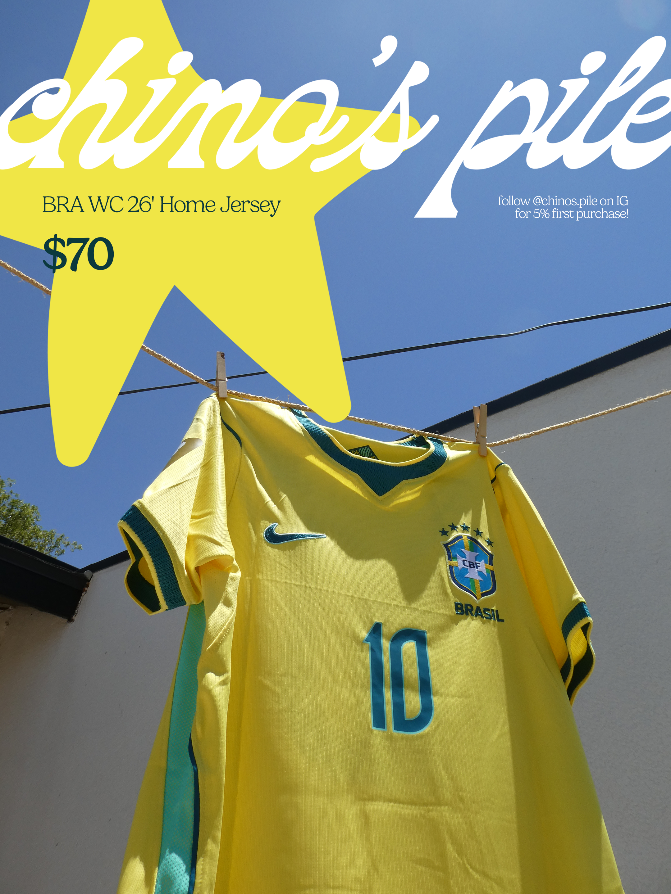 BRA WC 26' Home Jersey (Neymar Jr)