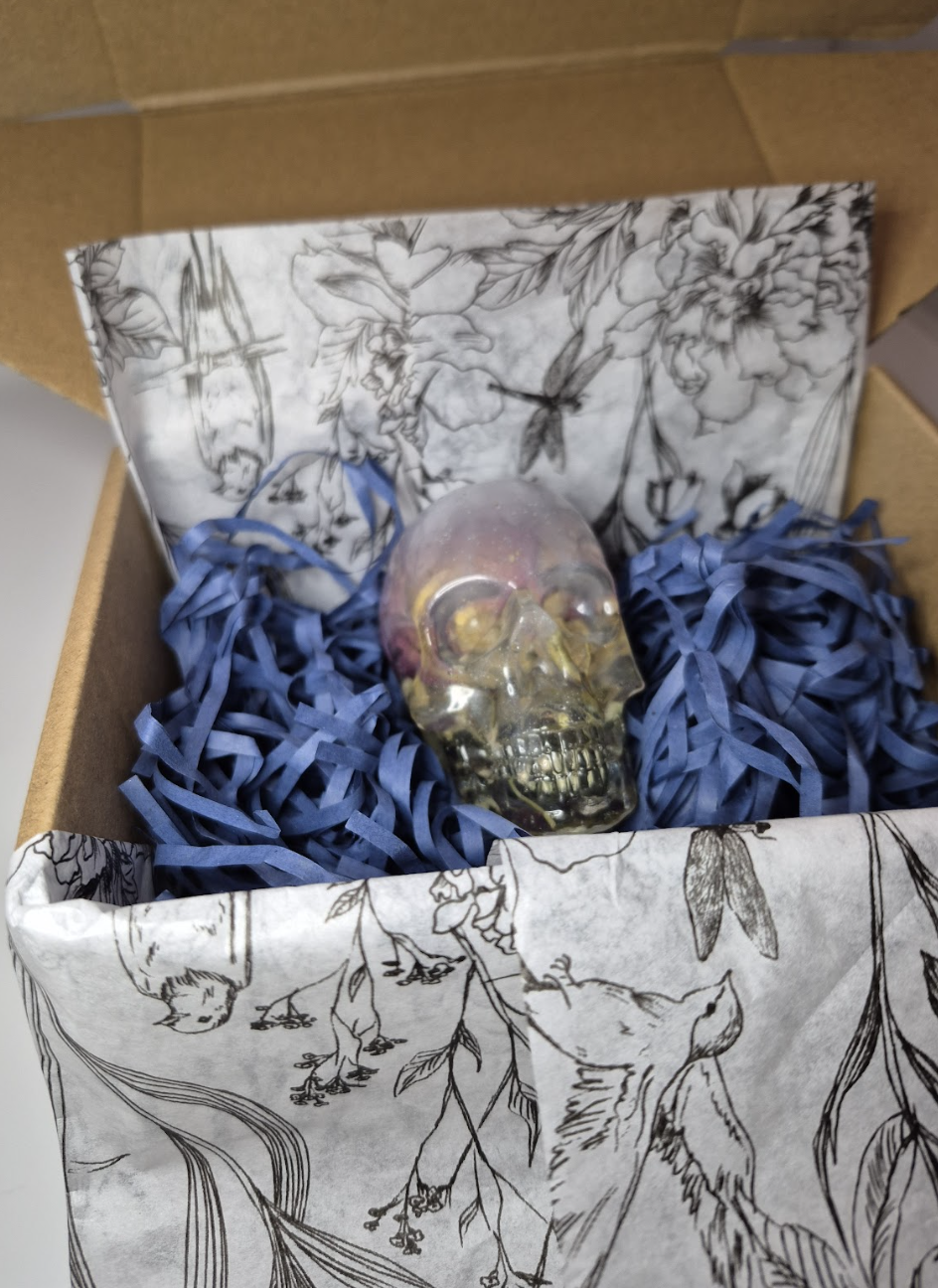 Small Cloudy Rose Skull