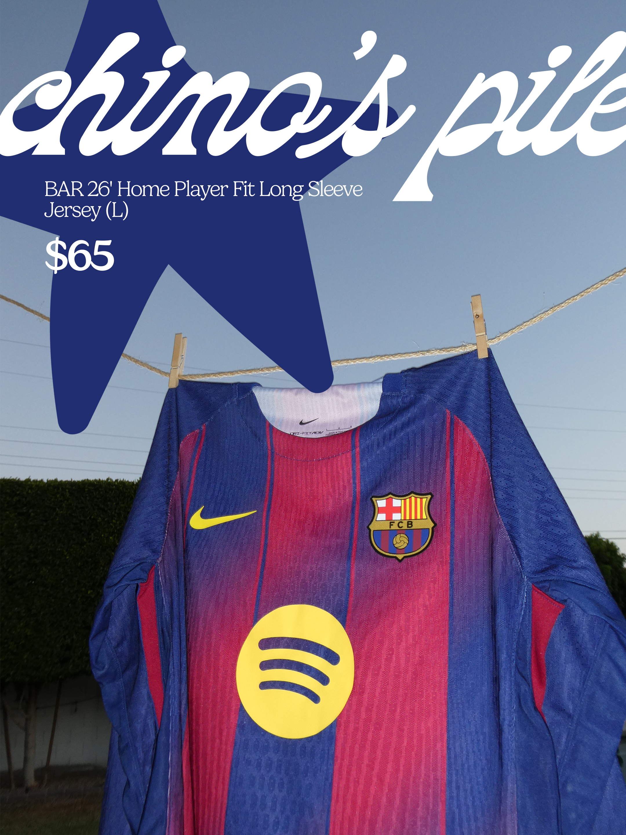 BAR 26' Home Player Fit Long Sleeve Jersey (Yamal)