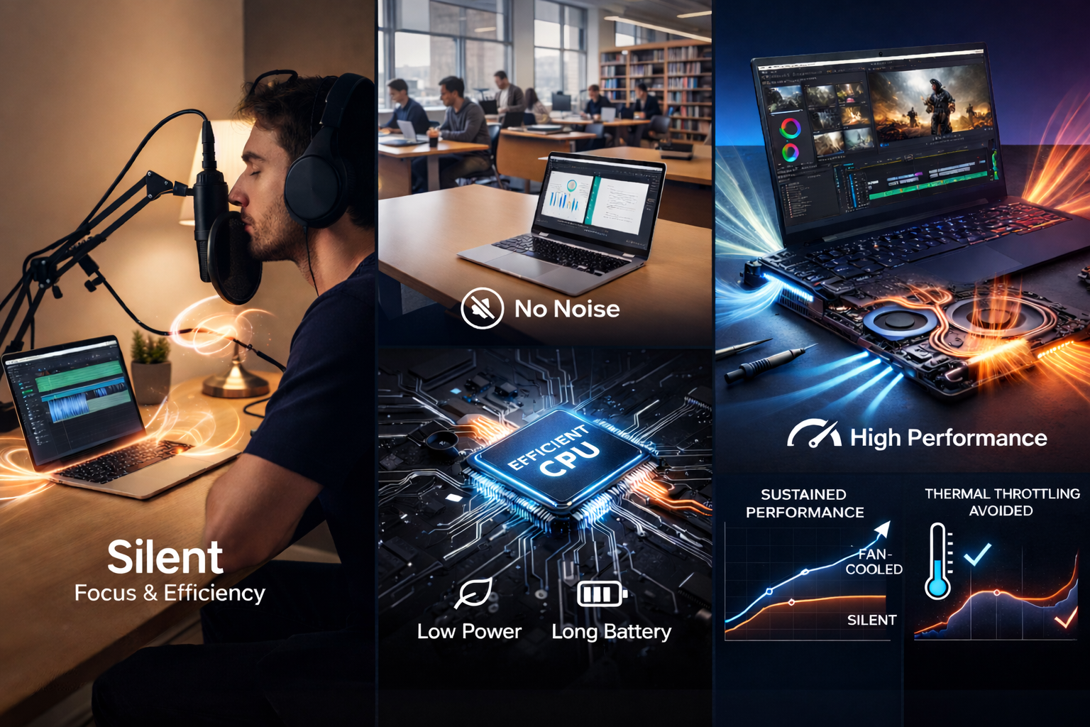 Can a Silent Computer Be Superior to a Non-Silent One?