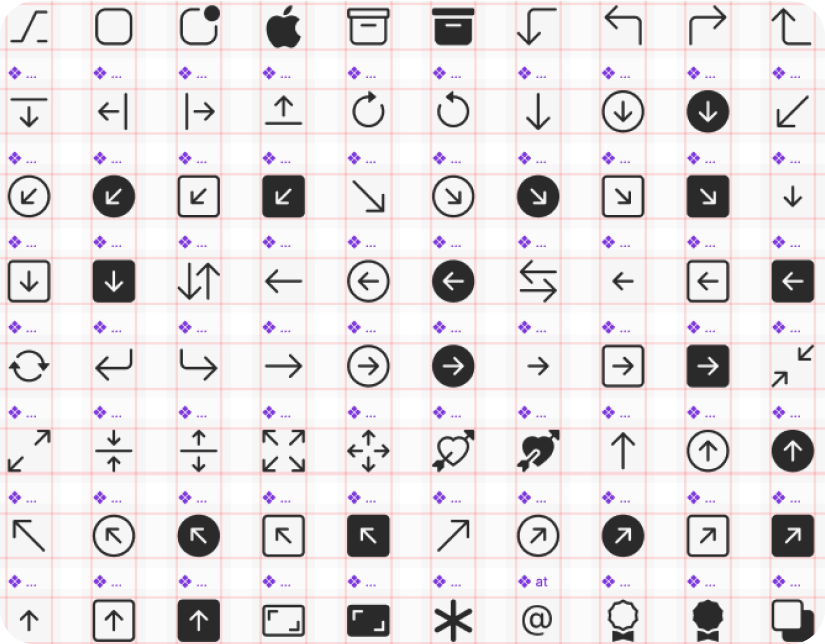 An image with a combination of icons, arrows and symbols
