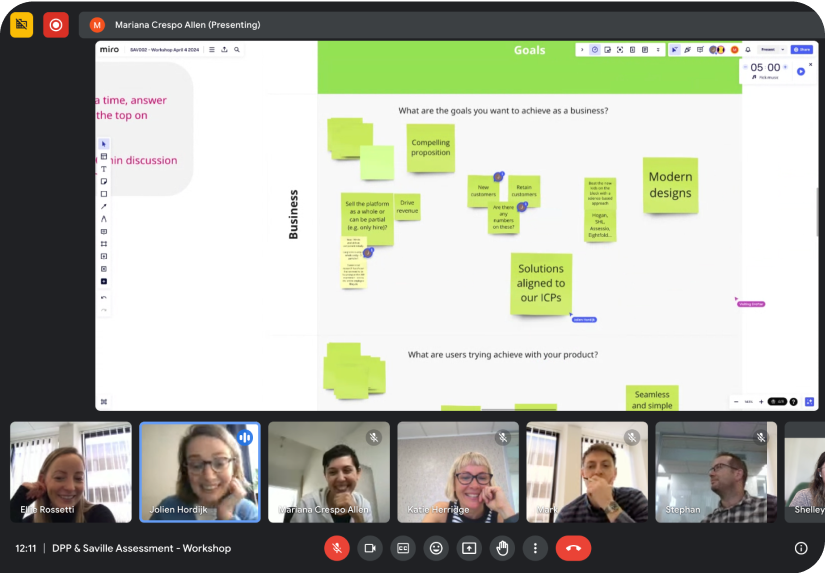 A meeting with the team using Google Meet