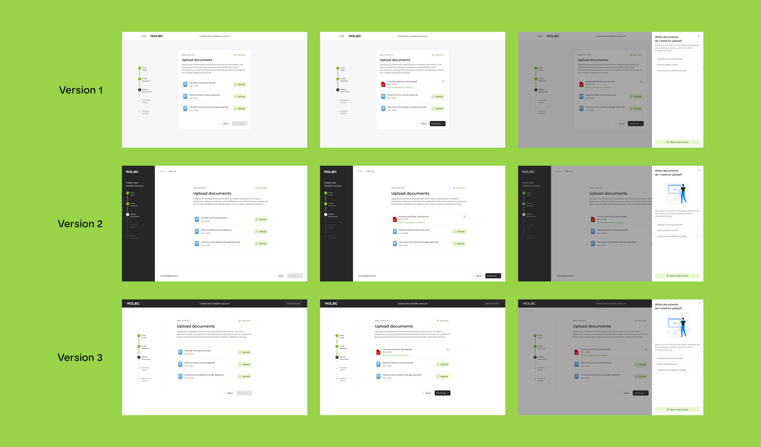 Screenshot of variations of desktop