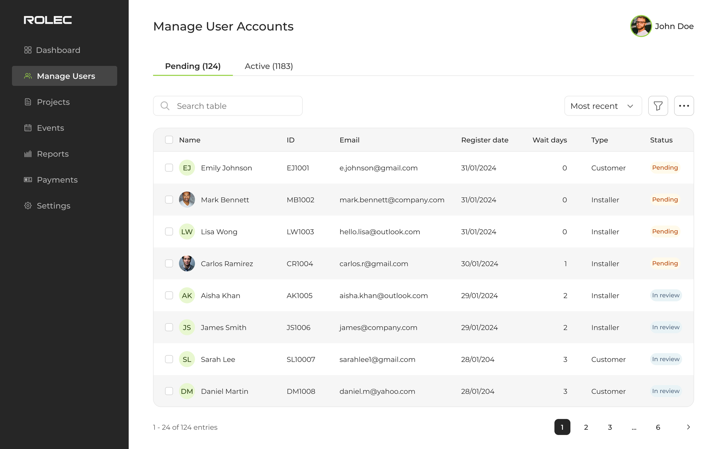 Screenshot of design prototype