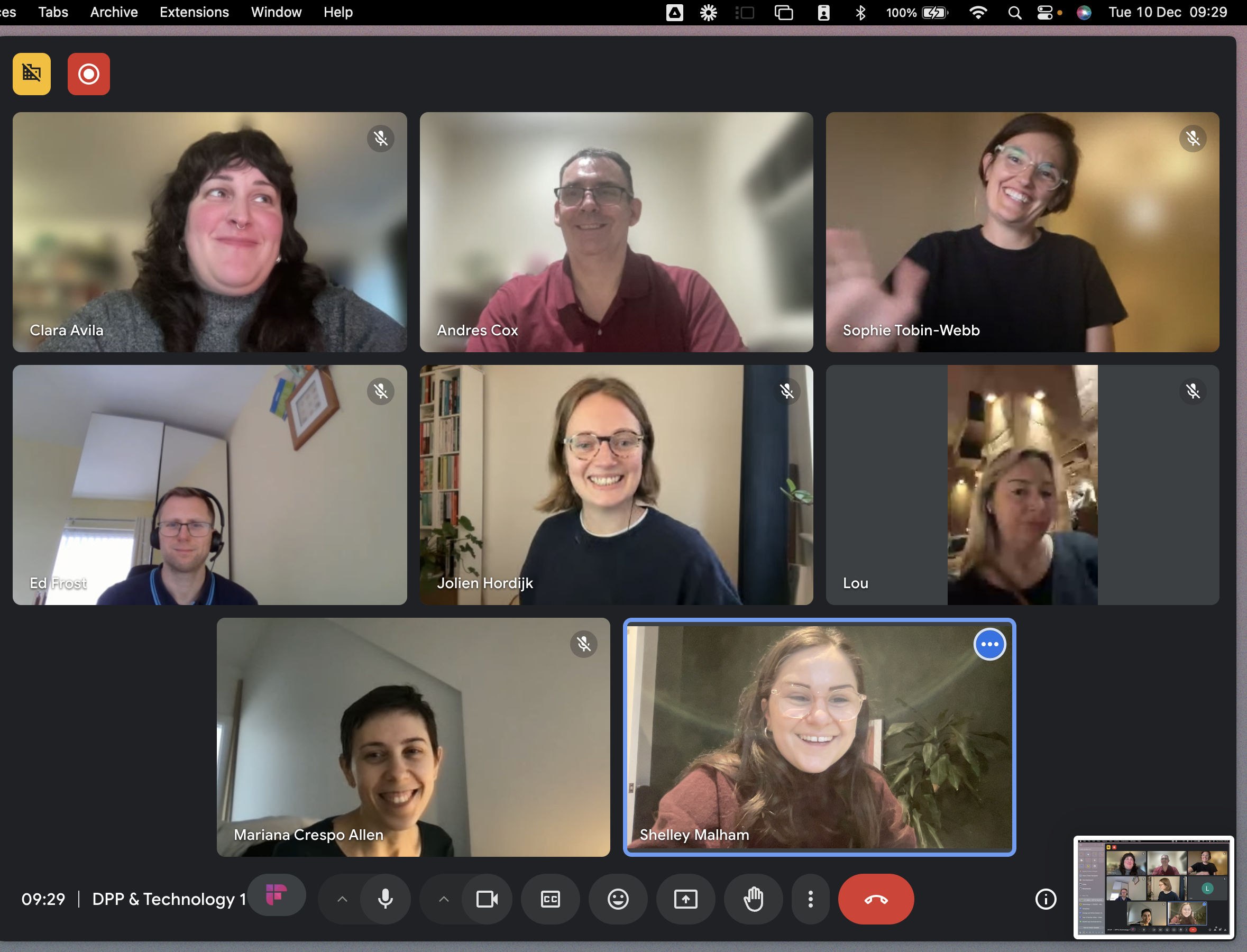 Image of team on Google Meet call