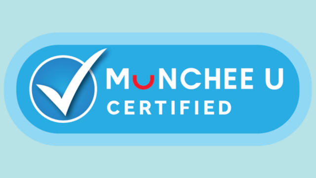 Certification badge reading 'Munchee U Certified' with a checkmark inside a circle.