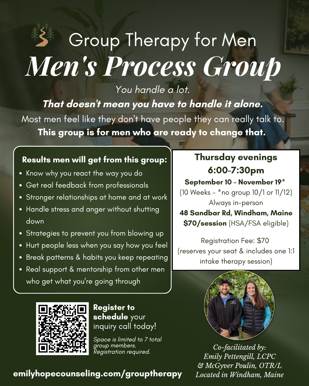 Group Therapy for Men in Windham Maine