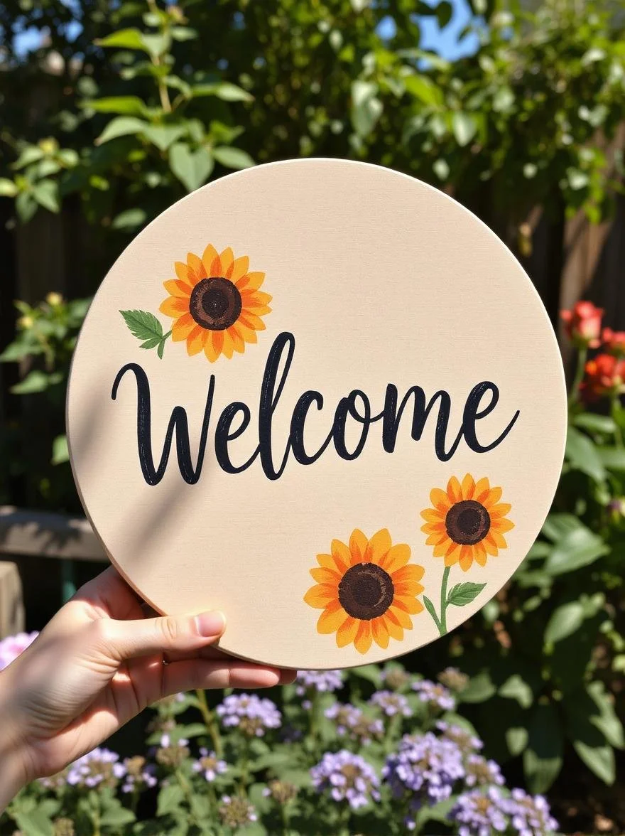 Welcome sign simpe sunflowers.jpg