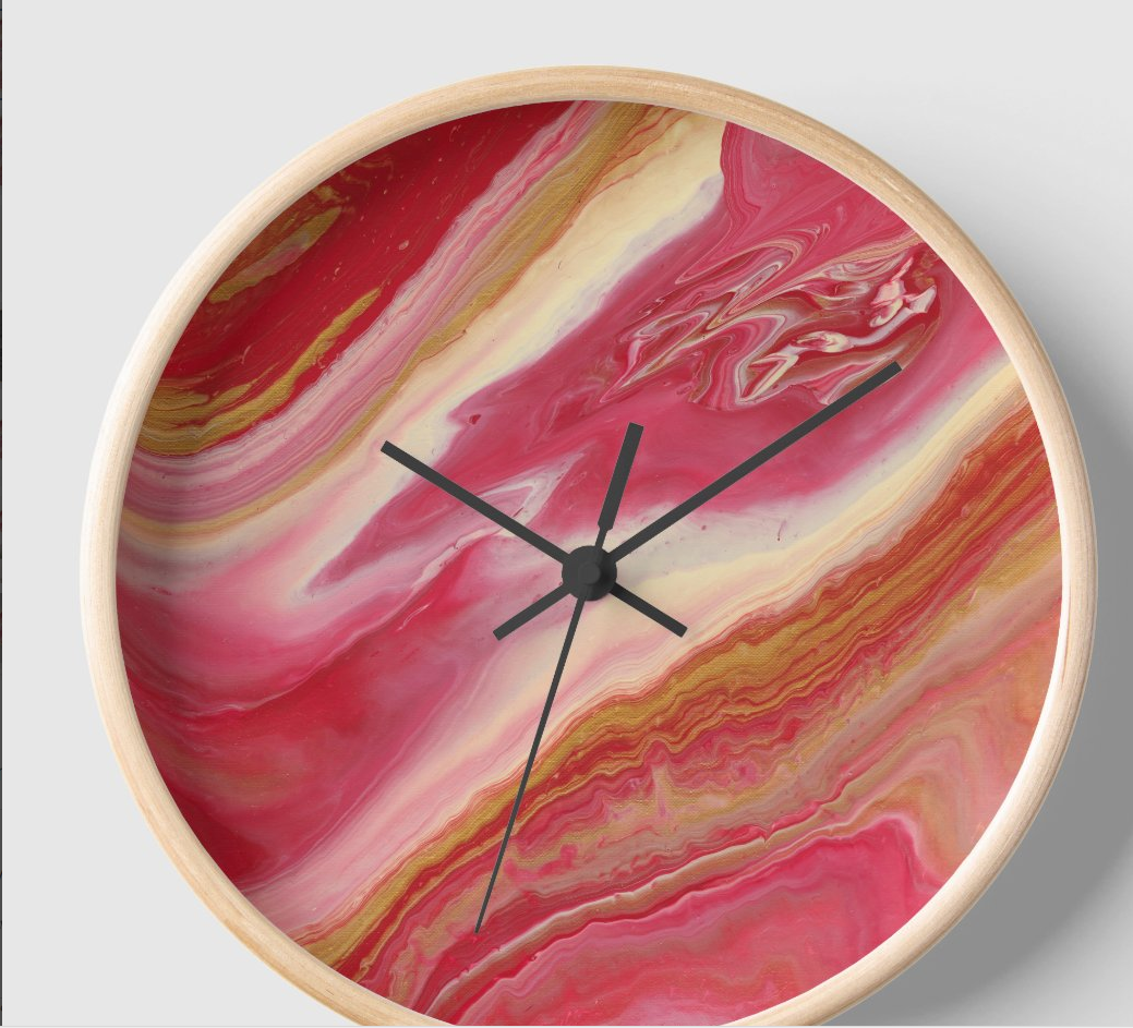 Round Wall Clock with Natural Wood Frame.png