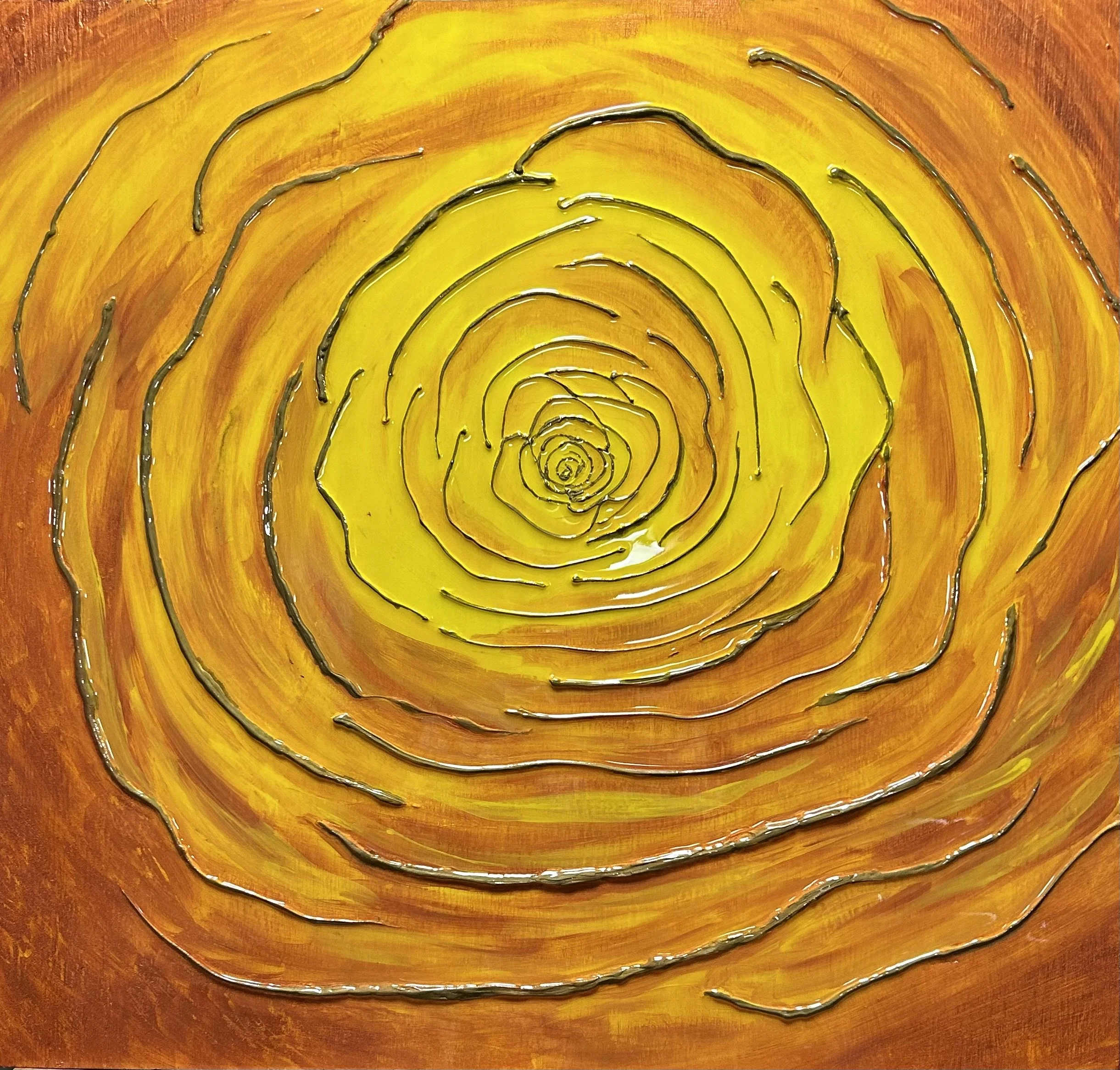 Sunset Rose on Wood Canvas- Original 2
