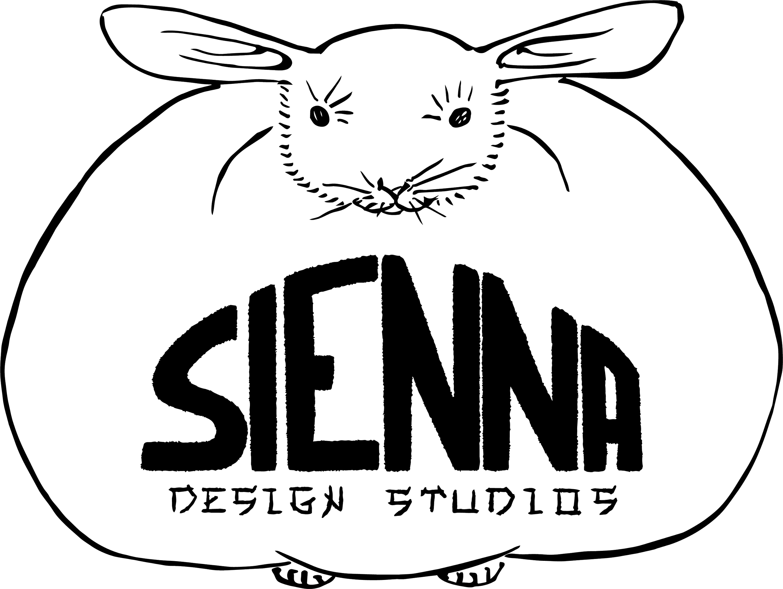 Line drawing of a bee above the words "Shenna Design Studios" in stylized font.