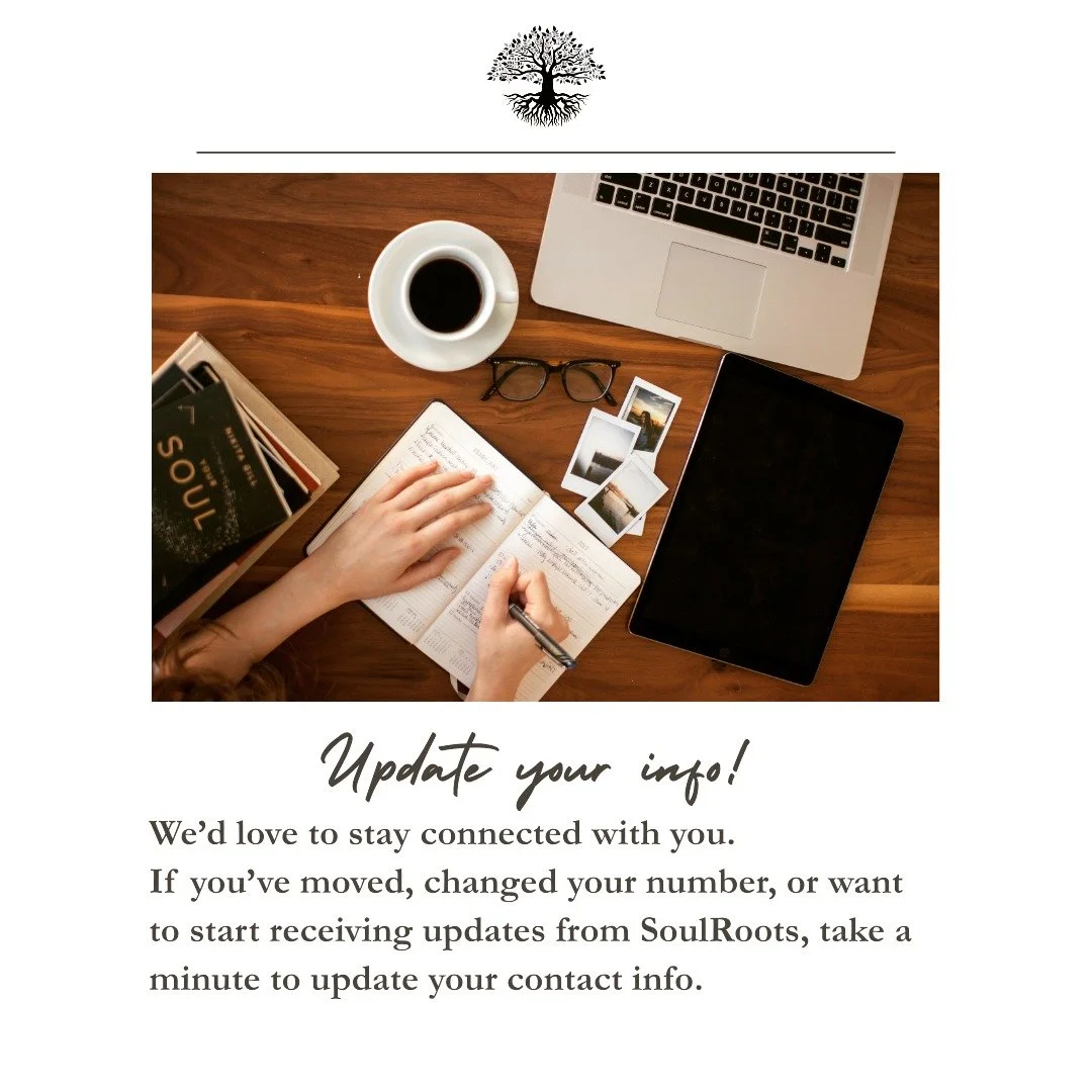 Caption:
It’s that time of year again! π¦π
If you want to get a SoulRoots Christmas card in the mail, or just stay in the loop for upcoming retreats, reflections, and ways to join what God’s doing through this community—we’d