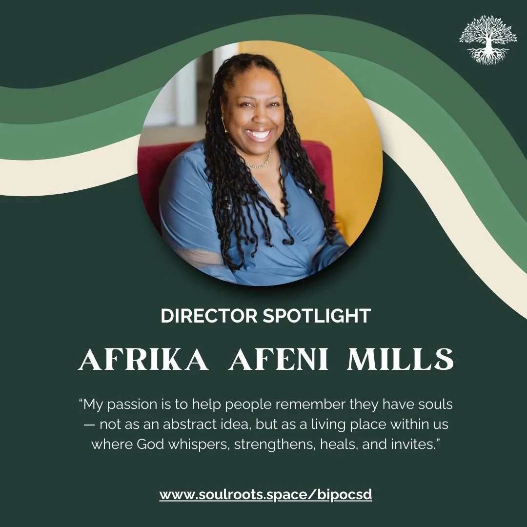 SoulRoots is honored to partner with and highlight spiritual directors of color, who creates space for others to encounter God in meaningful ways.
To explore the full list, visit: soulroots.space/bipocsd

This week, we&rsquo;re featuring Afrika Afeni