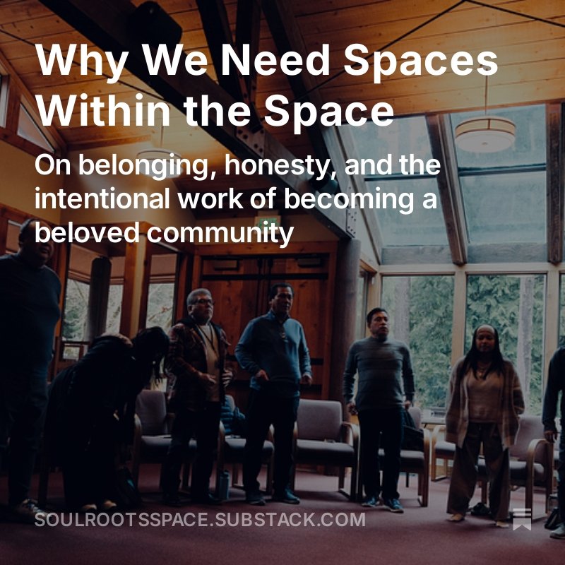 What does it look like to create spaces where people don&rsquo;t have to explain themselves to be understood?

I&rsquo;ve been reflecting on the importance of affinity spaces, especially in spiritual formation communities. Not as division, but as car