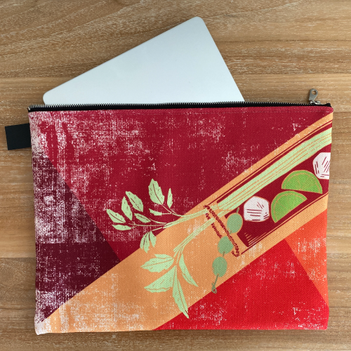 zipper bag, illustration, carry-all, make-up bag, clutch, Bloody Mary, cocktail art