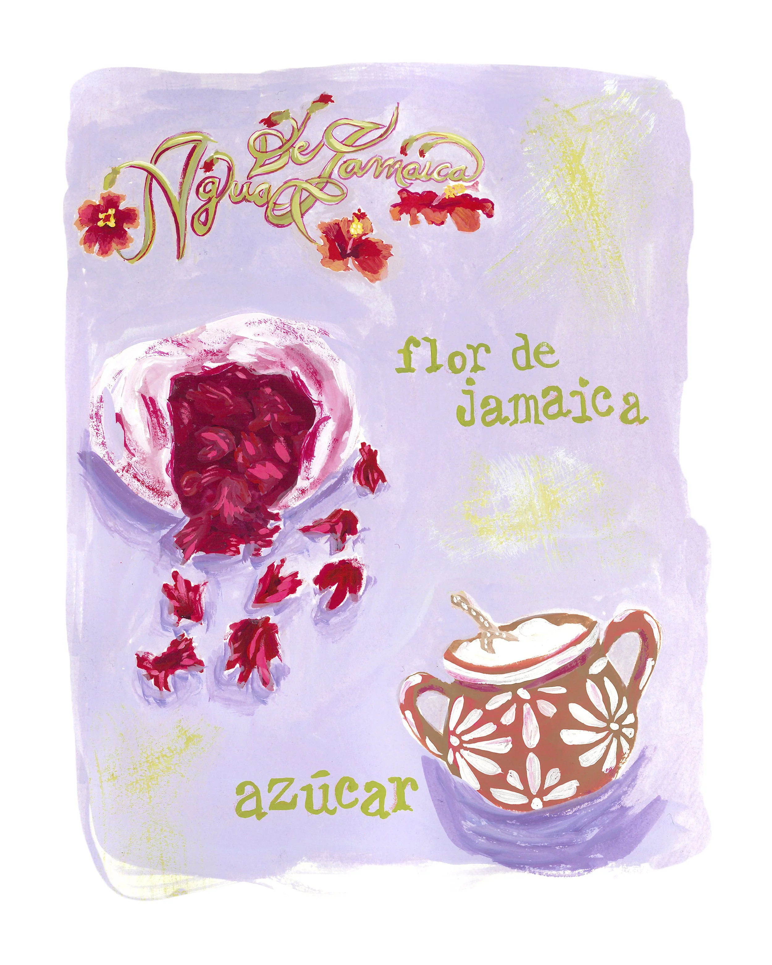 Agua de Jamaica diptych - Multiple sizes