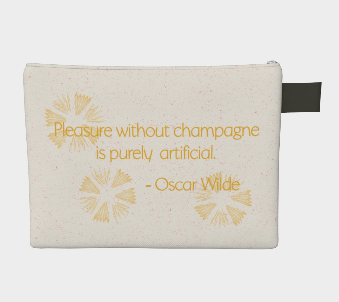zipper bag, illustration, carry-all, make-up bag, clutch, pink champagne, iPad case, laptop case