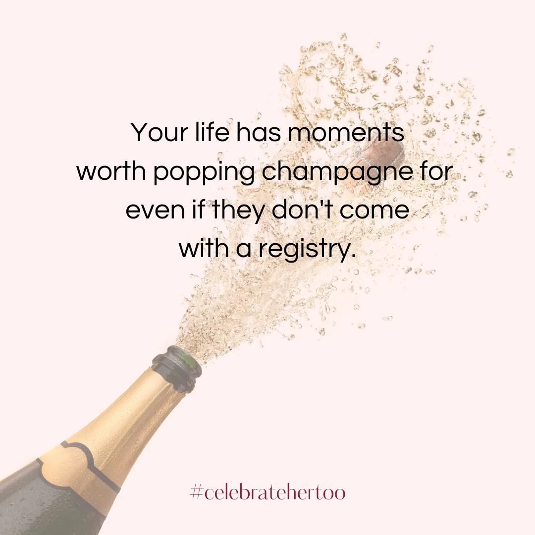 Your wins don't need witnesses to matter.
Your celebrations don't need guests to be valid.
Your milestones don't need a party to count.

Pop the champagne. You've earned it. 🍾💗

#celebratehertoo