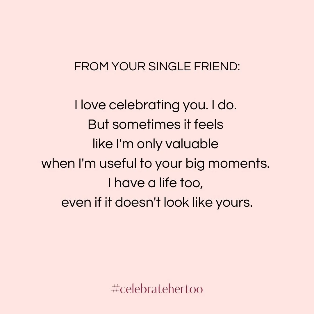 I'm happy to be your party planner, your babysitter, your plus-one.

But I'm also a person with dreams, struggles, wins, and losses.

I need you to see me beyond what I can do for you and see my life, too.

💗

#celebratehertoo