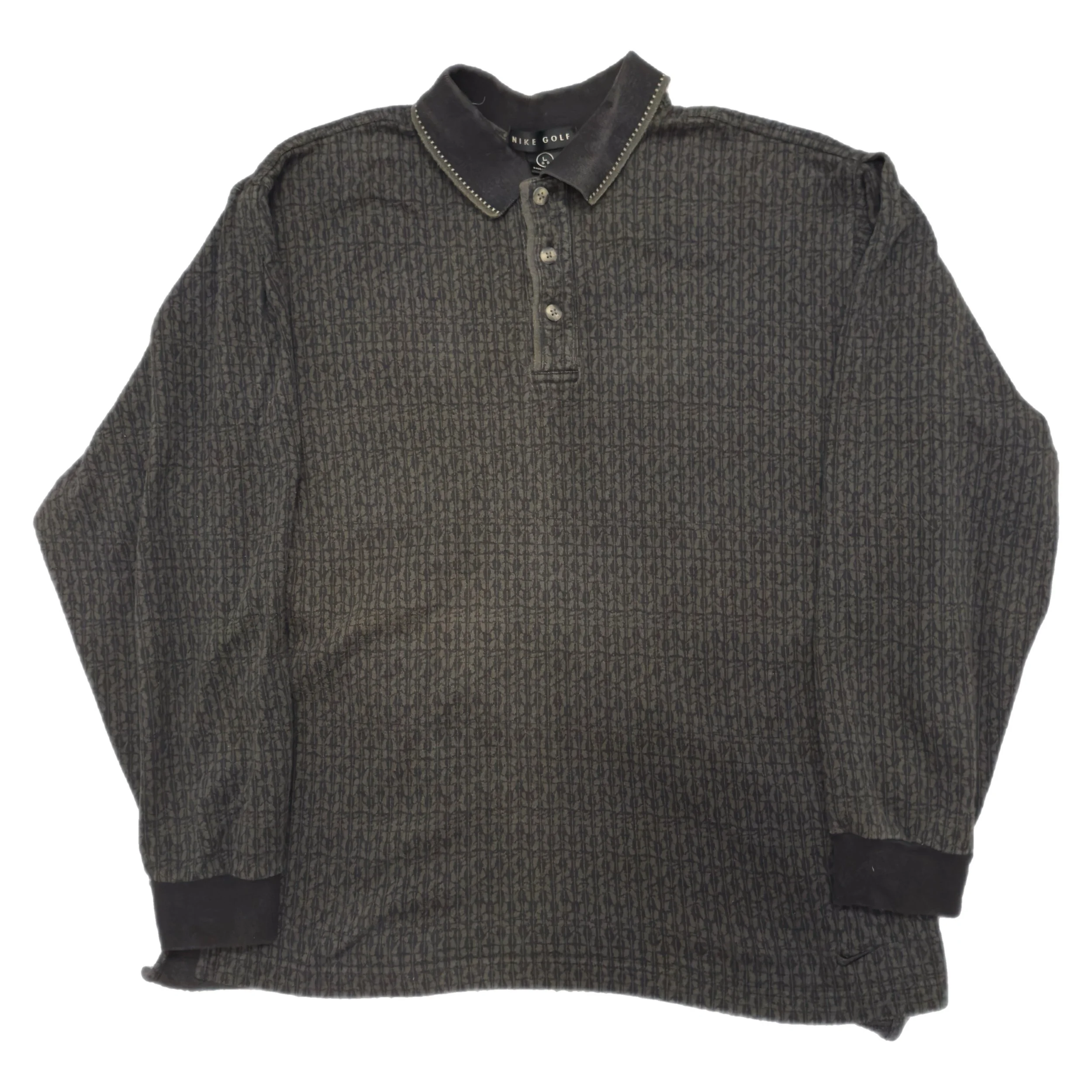 Vintage 90s Nike Golf Abstract L/S Polo Size Large